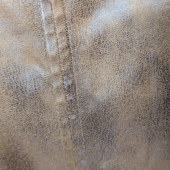 Allison Daley Faux Leather Open Front Jacket Brown Size 18W - Picture 10 of 11